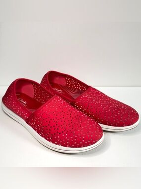 Clarks Cloudstepper Neoprene Breeze Emily Slip-On Shoes Comfort Women's 9 Red